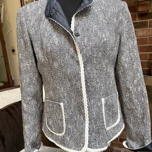Villager navy and white tweed suit jacket